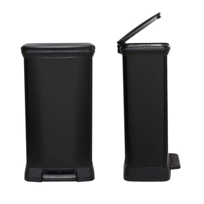 Curver50Lslimrectanglepedalbinlargewastebinofficesgplasticblackside