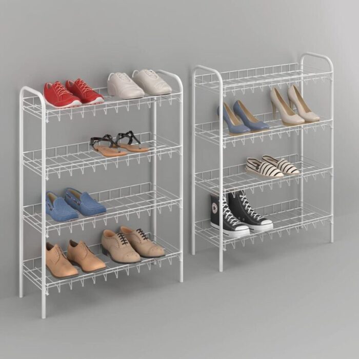 MetaltexShoeRack 4TierShoeStandOrganiserSgWhite2