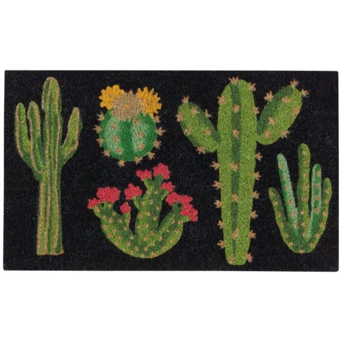 botanical cacti coir fibre doormat 241003052526