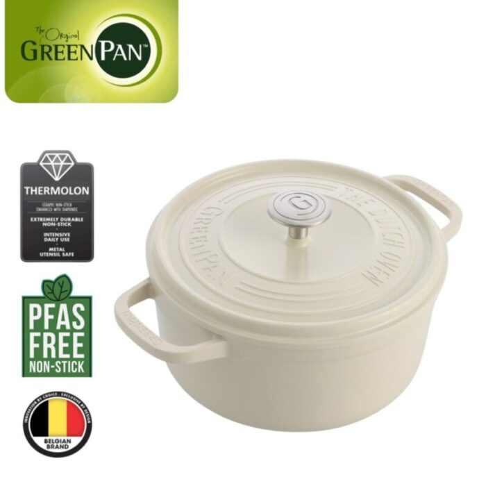 greenpan feather weight 28cm66l casserole cream 240924124352