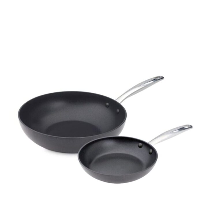 kitchenaid ka black 28cm non stick open wok 20cm deep frypan set 240610045027