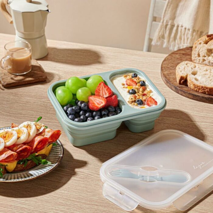 lejos silicone collapsible bento box 2 compartment sage 240506044326 2