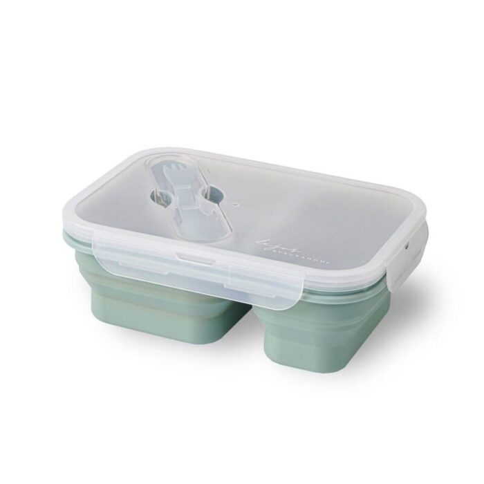 lejos silicone collapsible bento box 2 compartment sage 240506044326