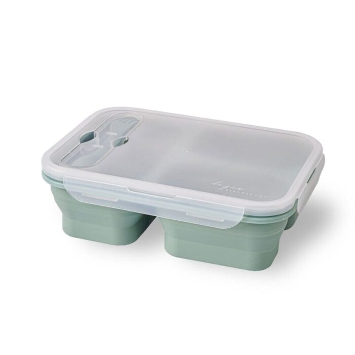 lejos silicone collapsible bento box 3 compartment sage 240506044326