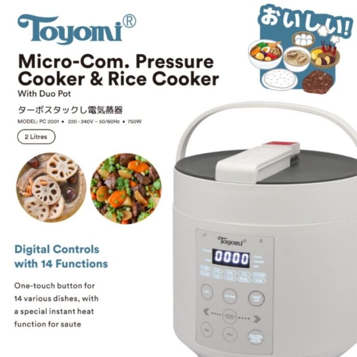 toyomi micro com pressure cooker rice cooker 2l dual pots pc2001 white 240919030249 1