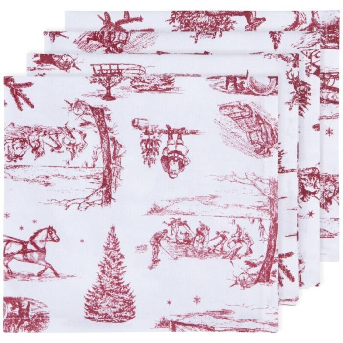 winter toile printed napkins set of 4 241003052525